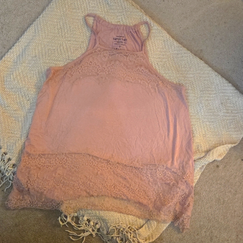Torrid 12W Pink Lace Tank Top